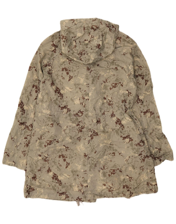 Topshop Giacca Parka da donna con cappuccio UK 8 Small Poliestere mimetico verde