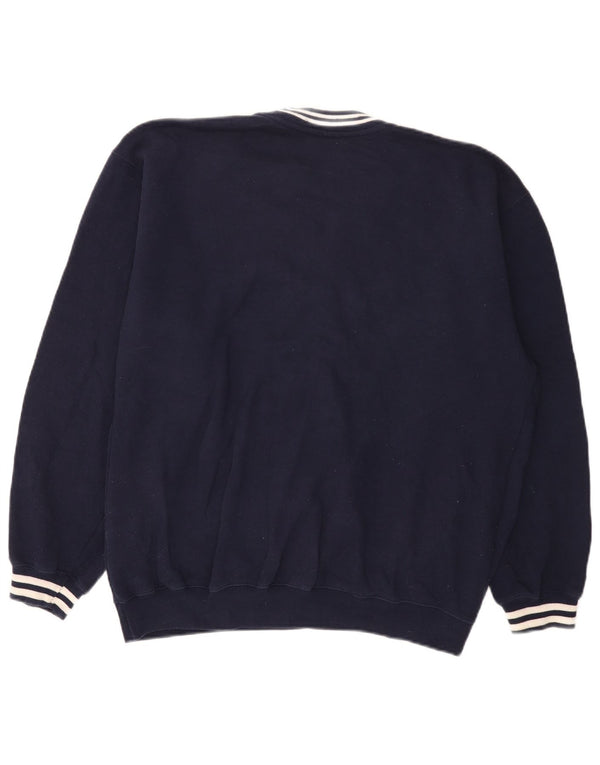 Felpa grafica da uomo Reebok maglione medio blu navy in poliestere