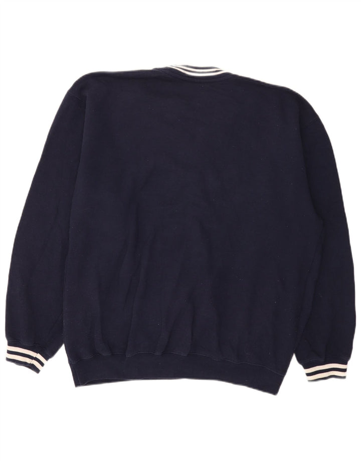 Felpa grafica da uomo Reebok maglione medio blu navy in poliestere