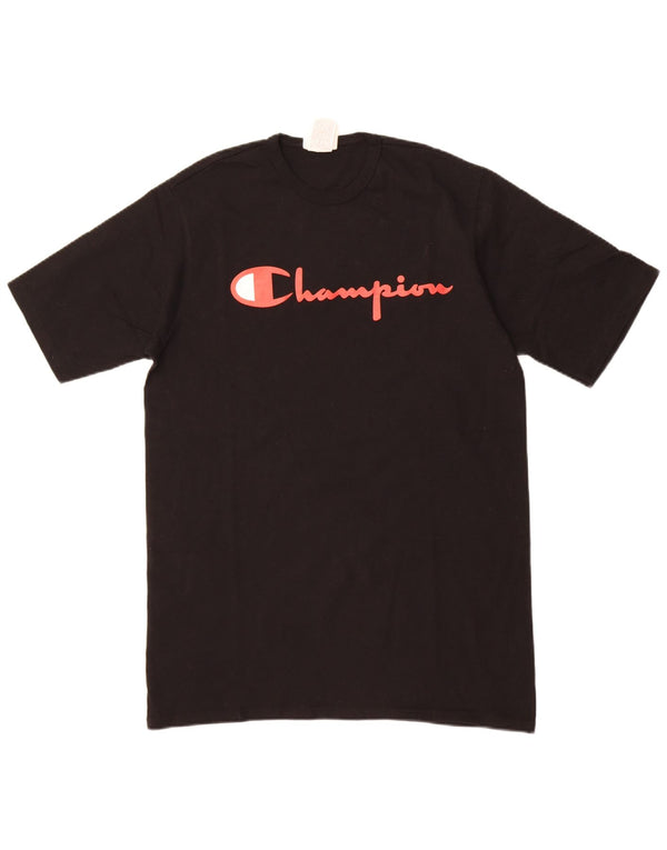 T-shirt grafica da uomo Champion Top grande in cotone nero