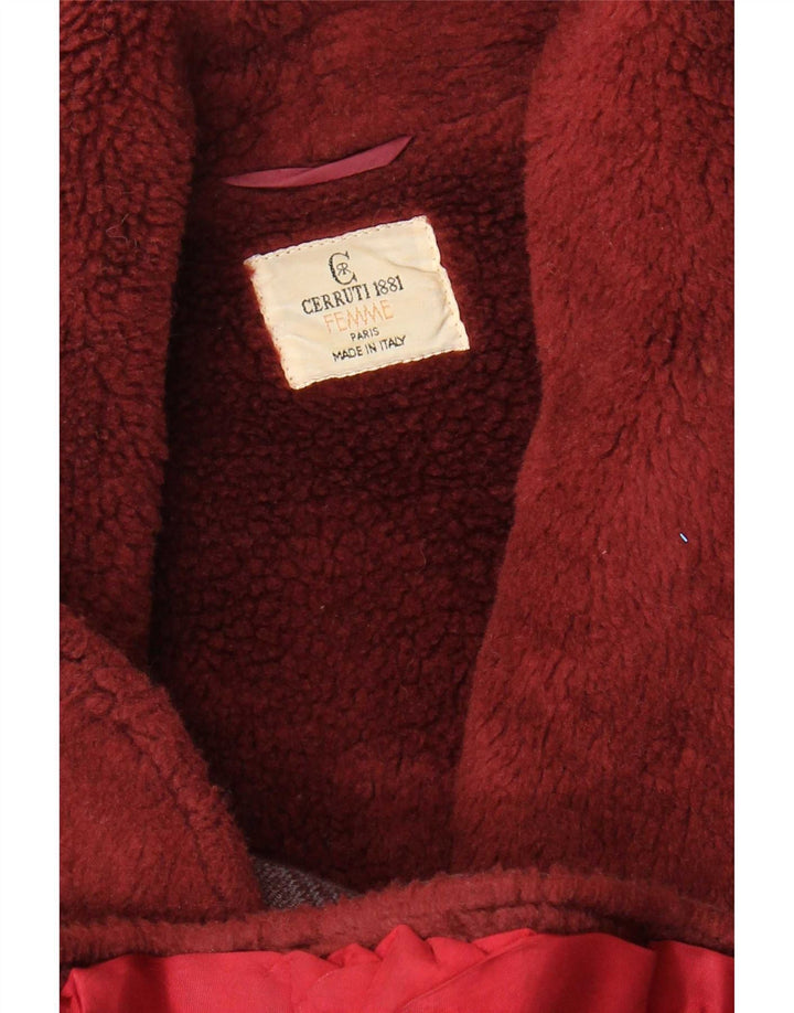 Cappotto da donna Cerruti 1881 UK 14 Check bordeaux medio