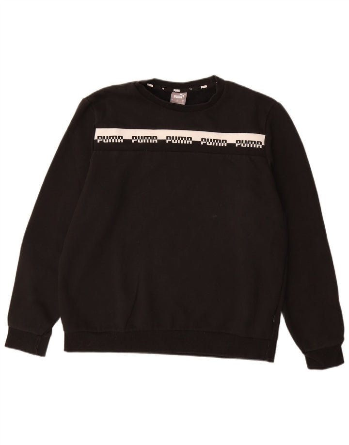 PUMA Felpa con grafica da uomo Maglione grande in cotone nero
