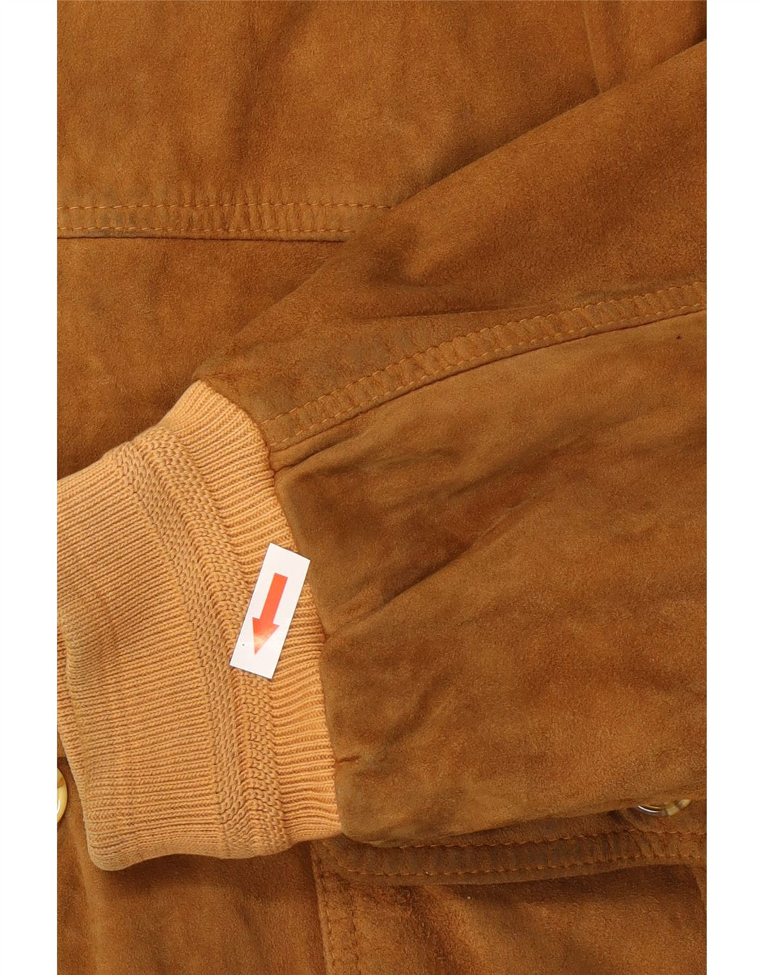 Giubbotto bomber in pelle scamosciata vintage da uomo UK 42 XL in pelle beige
