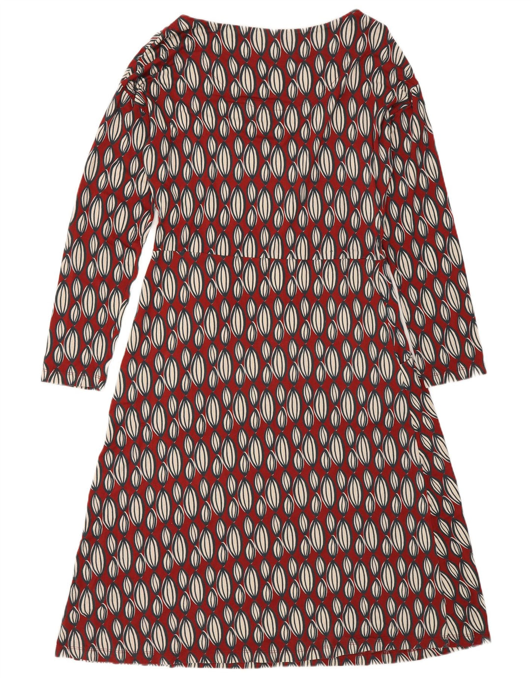 Abito a trapezio a maniche lunghe da donna di White Stuff UK 12 Rosso medio geometrico