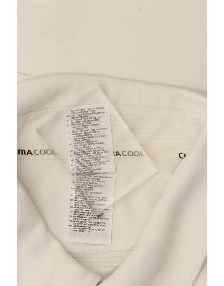 Polo Adidas Climacool da uomo XL in poliestere bianco