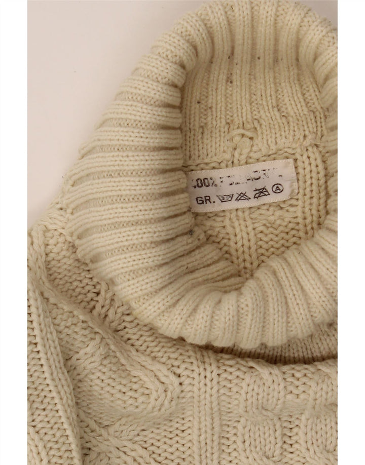 VINTAGE Womens Roll Neck Jumper Sweater UK 16 Large Off White Vintage Vintage and Second-Hand Vintage from Messina Hembry 