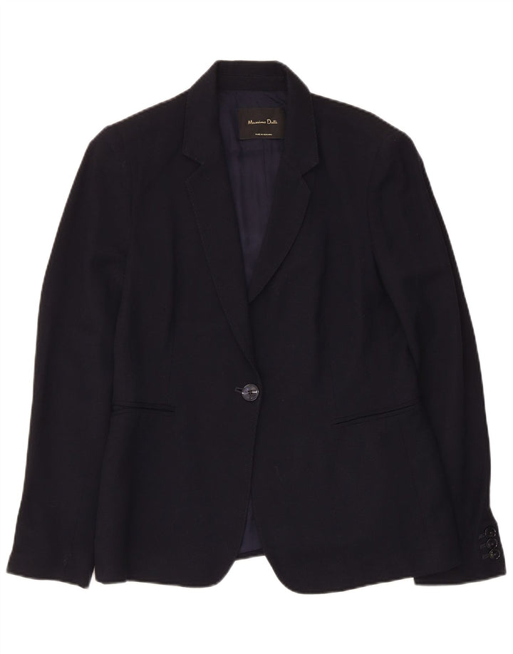 Giacca blazer da donna a 1 bottone Massimo Dutti EU 40 viscosa media blu navy