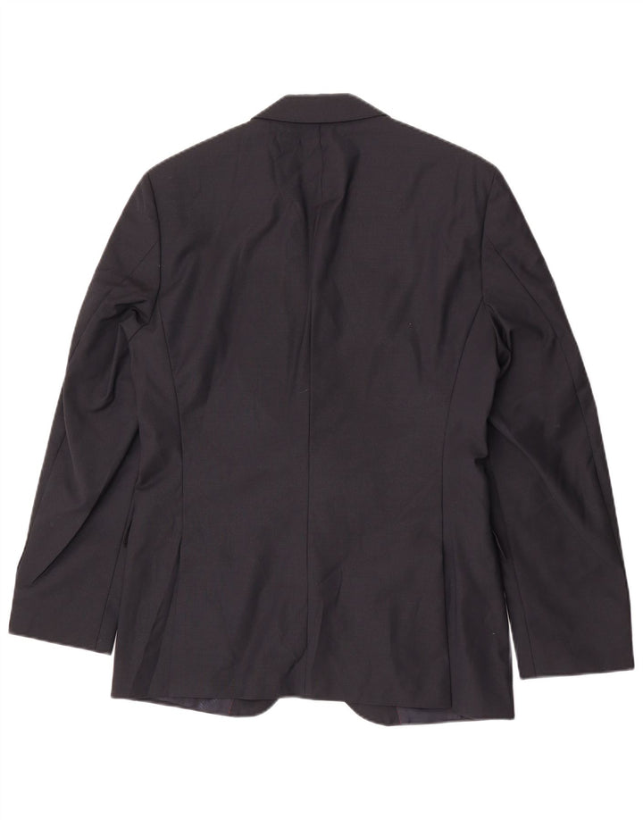 Giacca blazer da uomo a 2 bottoni Hugo Boss UK 46 piccola viscosa blu navy