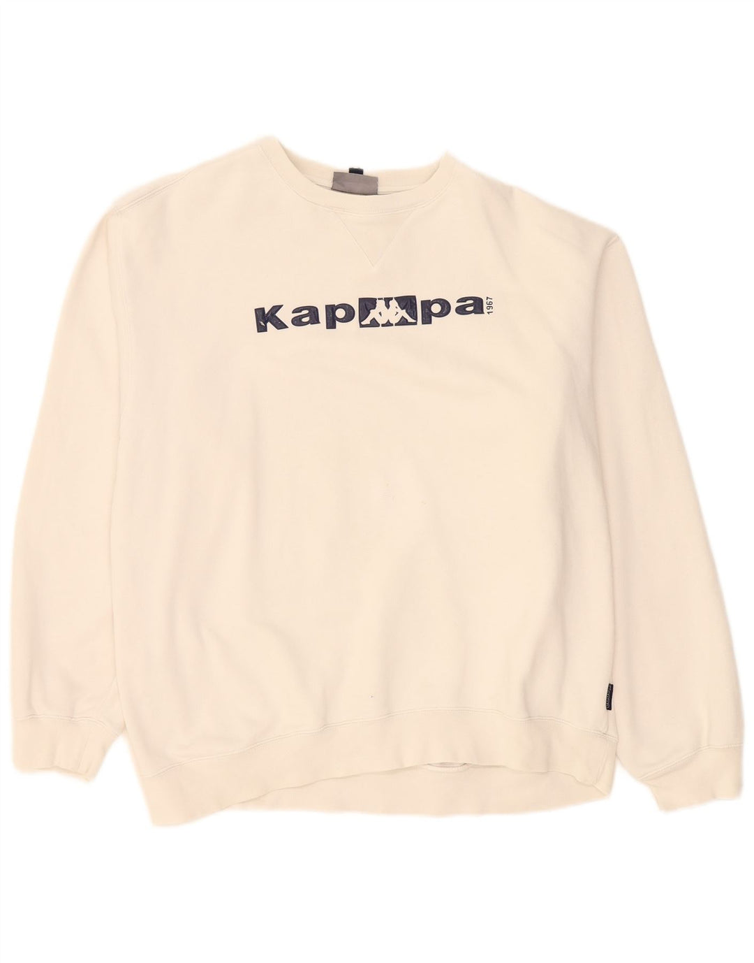 Felpa grafica da uomo Kappa Jumper XL in cotone bianco