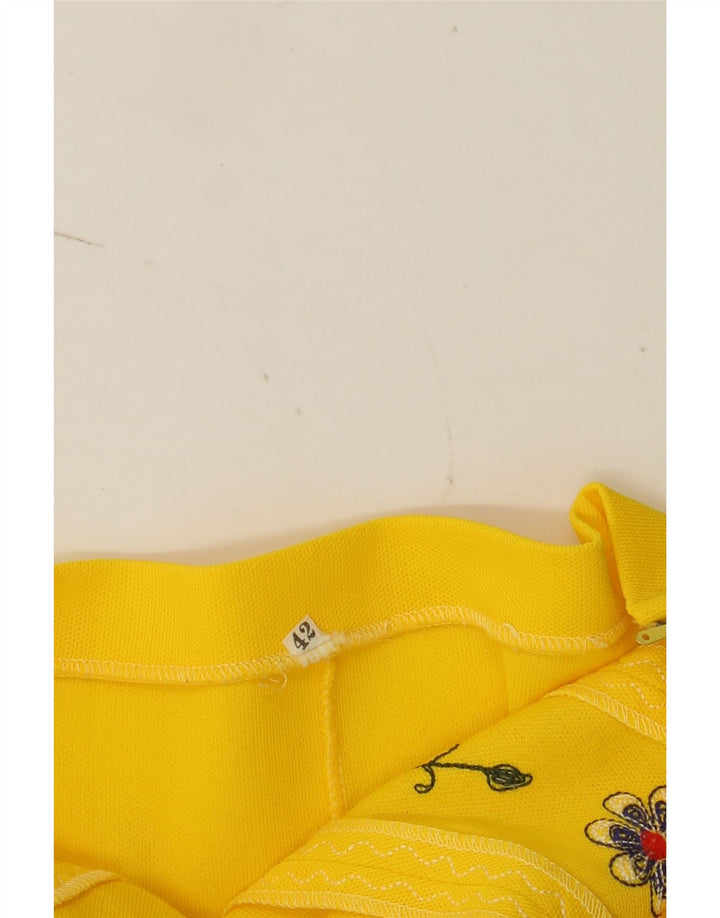 Abito vintage da donna alla caviglia IT 42 giallo medio floreale