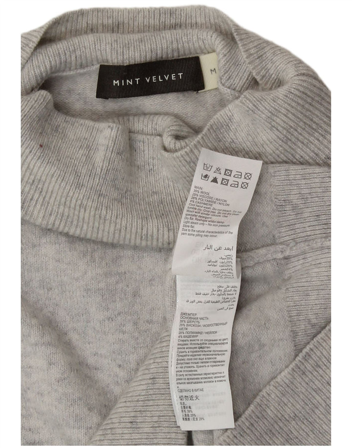 Maglione maglione da donna con collo dolcevita MINT VELVET UK 14 Grigio medio screziato
