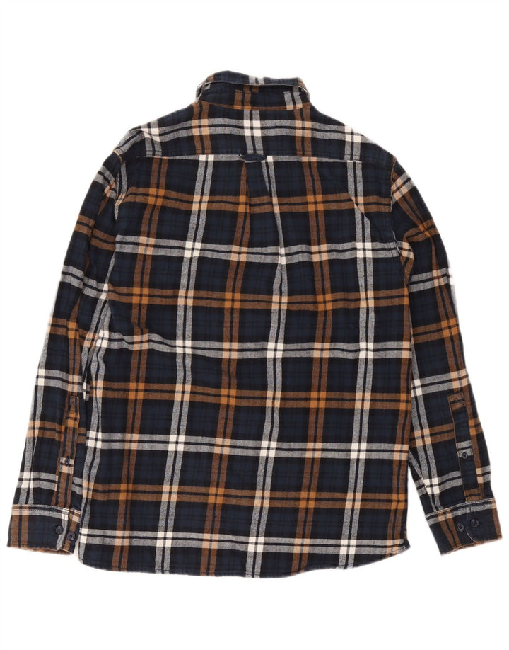 Camicia da uomo in flanella di Eddie Bauer, cotone scozzese medio blu navy