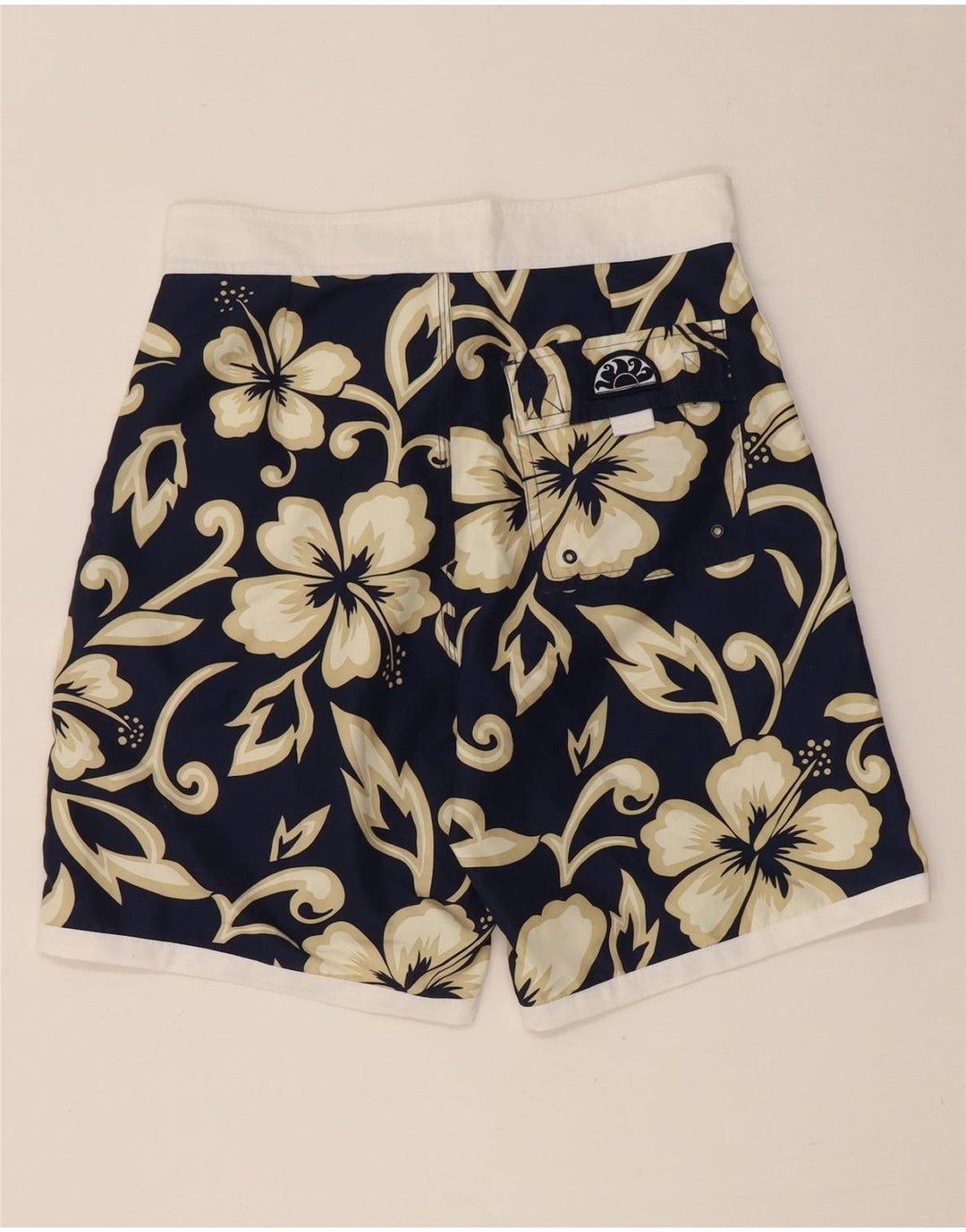 Pantaloncini da bagno da uomo Sundek piccoli in poliestere floreale blu navy