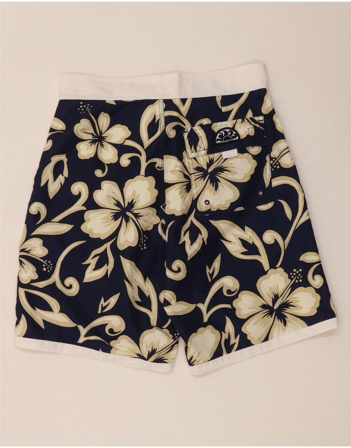 Pantaloncini da bagno da uomo Sundek piccoli in poliestere floreale blu navy