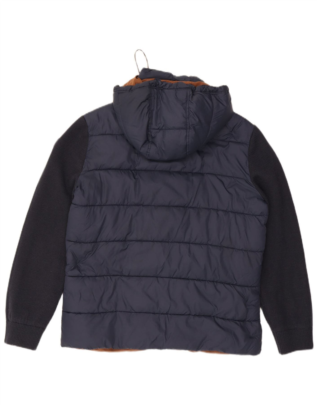 Giacca imbottita con cappuccio da uomo Fynch Hatton UK 38 Medium Navy Blue Colourblock