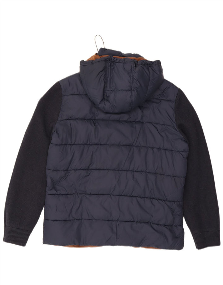 Giacca imbottita con cappuccio da uomo Fynch Hatton UK 38 Medium Navy Blue Colourblock