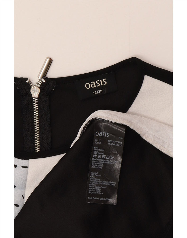 Abito tubino da donna con motivo astratto Oasis UK 12 Colorblock blu medio