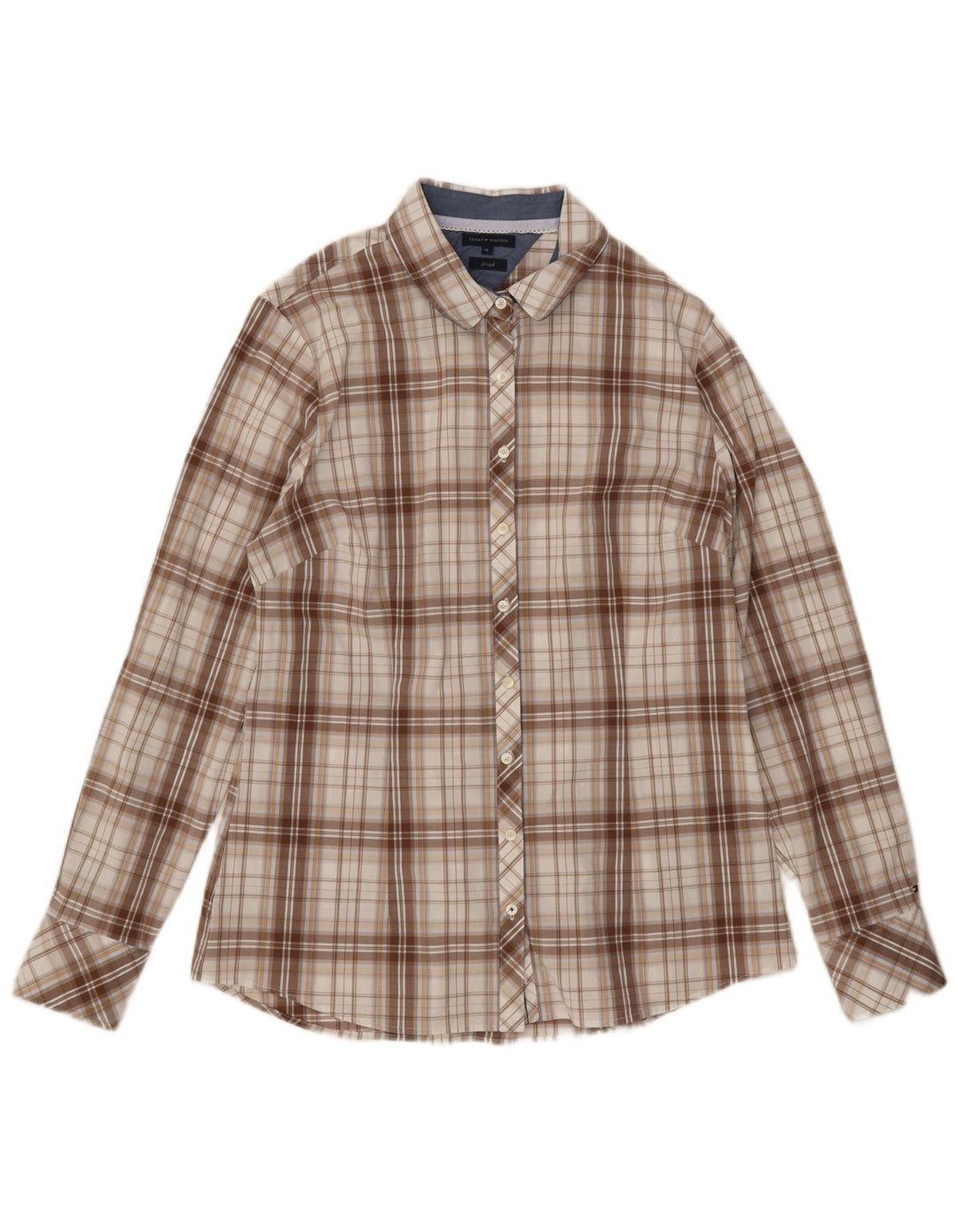 Camicia da donna Tommy Hilfiger UK 14 Cotone a quadri beige medio