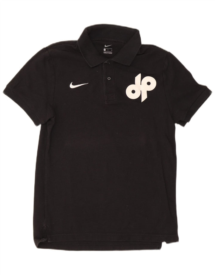 Polo grafica da uomo Nike in cotone nero medio