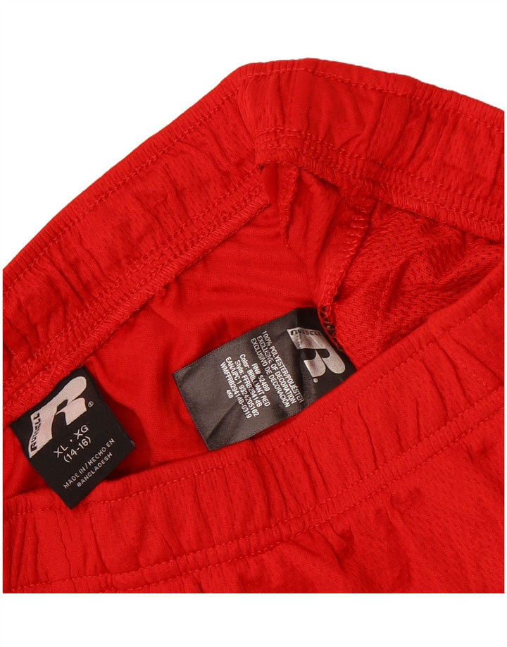Pantaloncini sportivi da ragazzo Russell Athletic 14-15 anni XL Poliestere color block rosso
