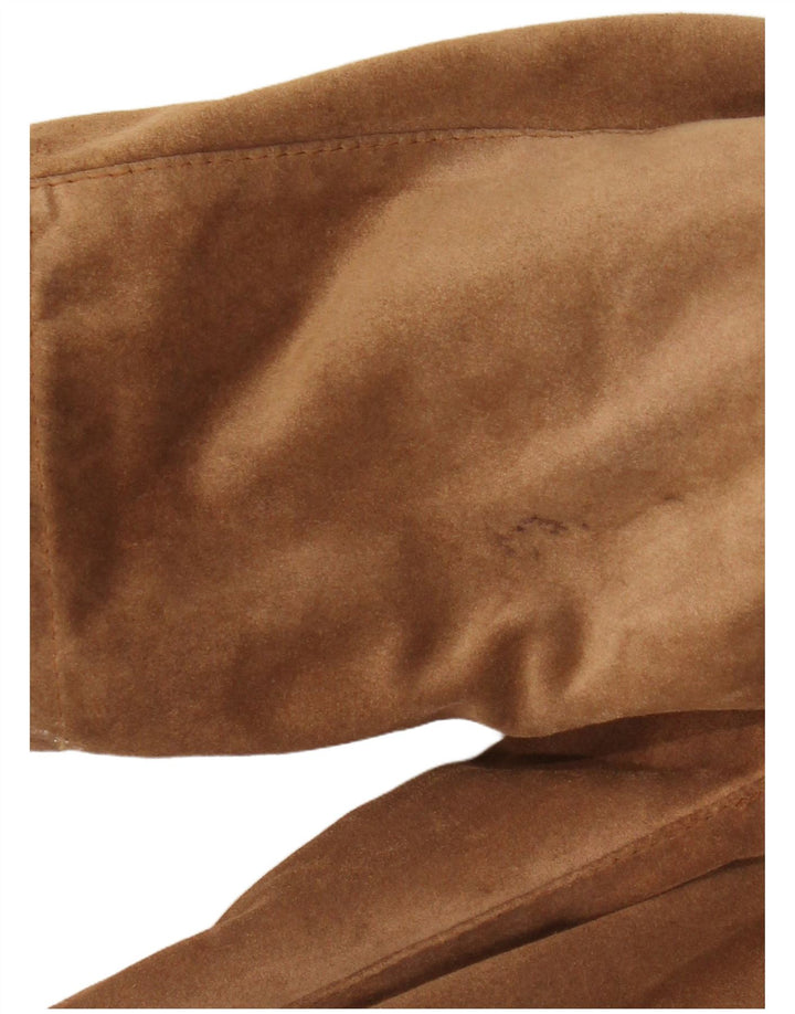 Giacca vintage in pelle scamosciata da donna IT 42 in pelle marrone medio