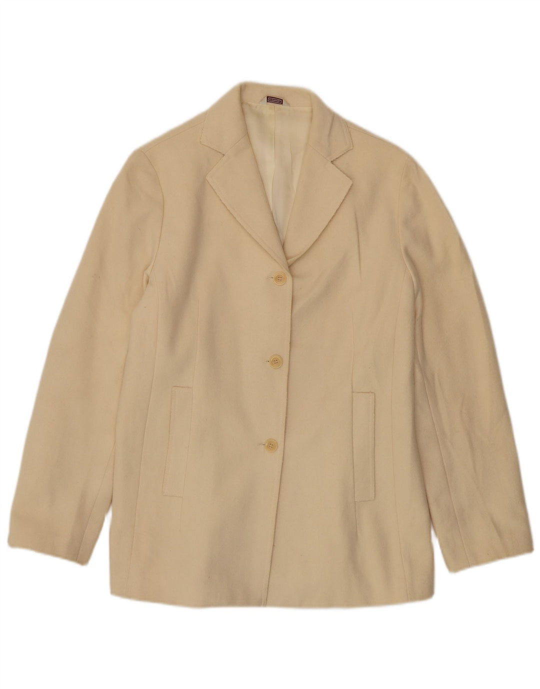Giacca blazer da donna a 3 bottoni Stefanel UK 14 Lana beige medio