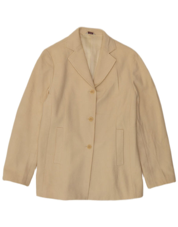 Giacca blazer da donna a 3 bottoni Stefanel UK 14 Lana beige medio