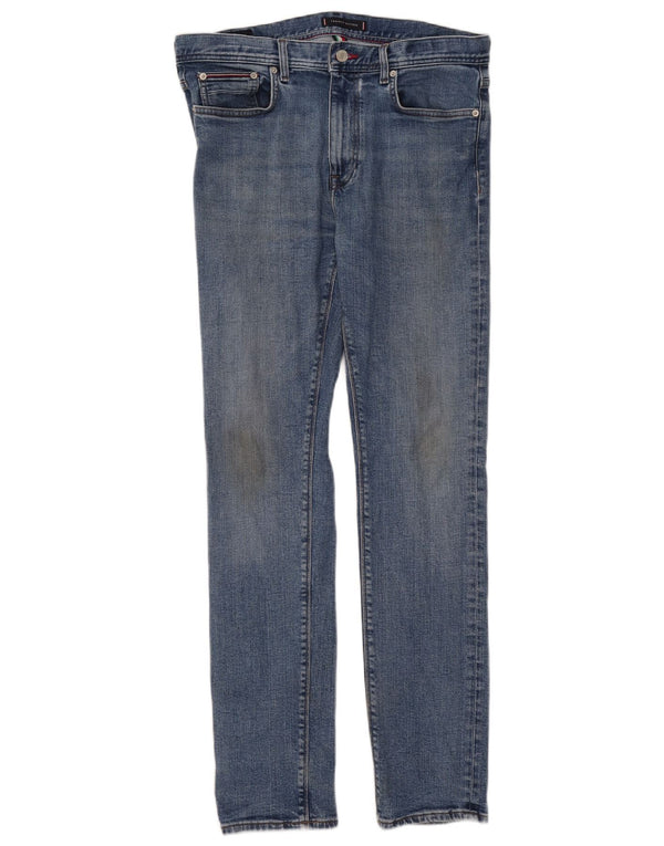 Tommy Hilfiger Uomo Bleecker Slim Jeans W34 L32 Blu Cotone