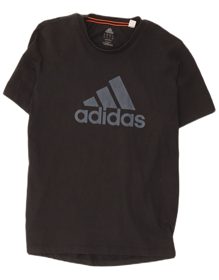 T-shirt grafica da uomo Adidas Top in cotone nero medio