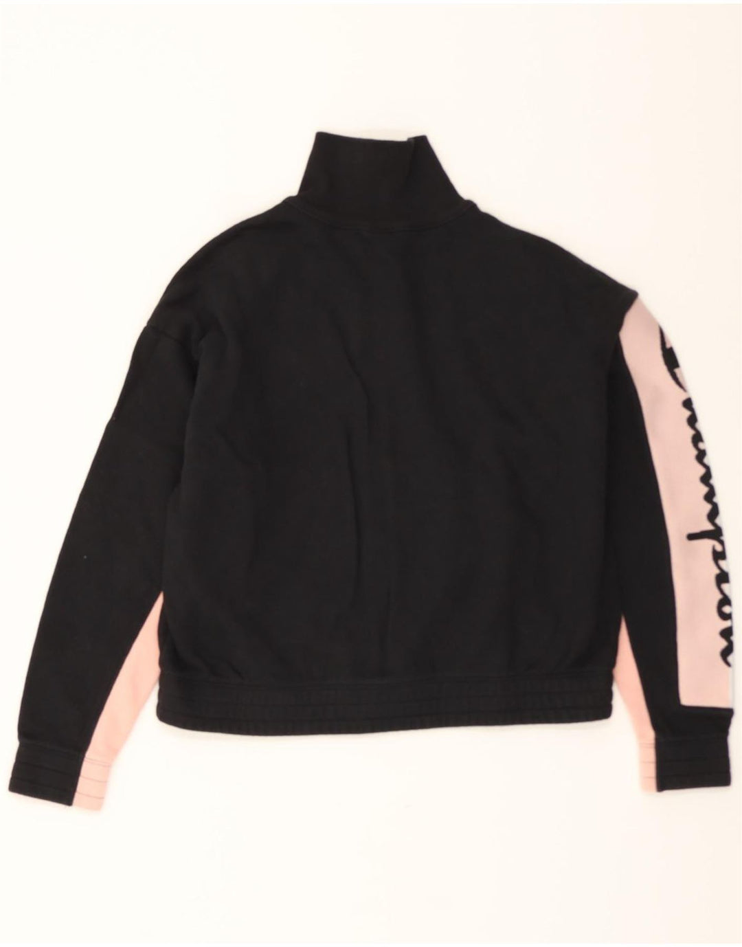 CHAMPION Womens Crop Loose Fit Tracksuit Top Jacket UK 14 Medium Black Vintage Champion and Second-Hand Champion from Messina Hembry 