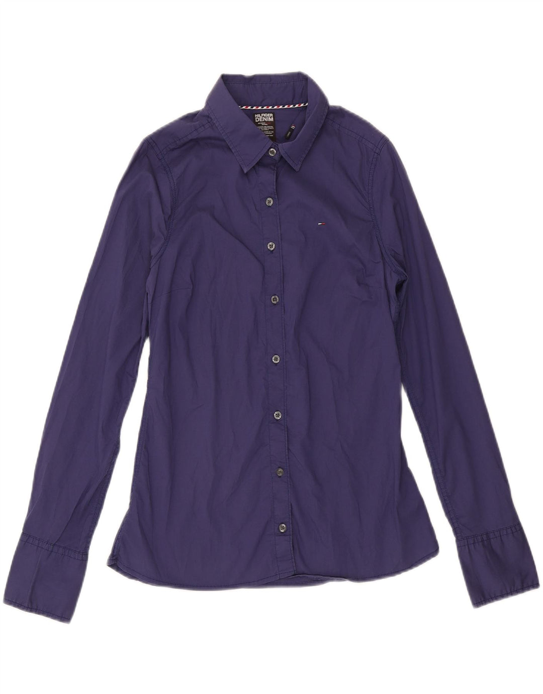 TOMMY HILFIGER Camicia da donna UK 14 Grande cotone blu navy