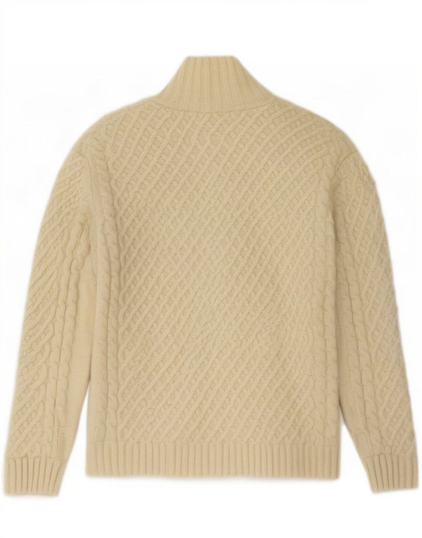 Maglione cardigan da donna Carraig Donn UK 10 Small Off White New Wool