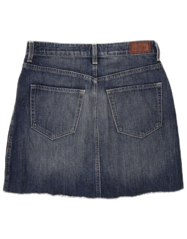 Mini gonna di jeans Hollister da donna W28 in cotone blu medio