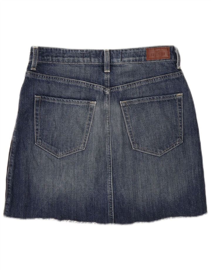 Mini gonna di jeans Hollister da donna W28 in cotone blu medio