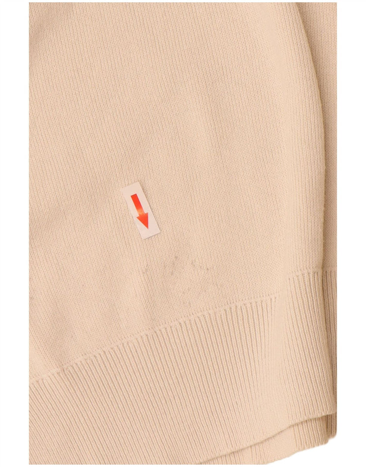 Maglione Zara da uomo con collo con zip, grande, in cotone bianco sporco