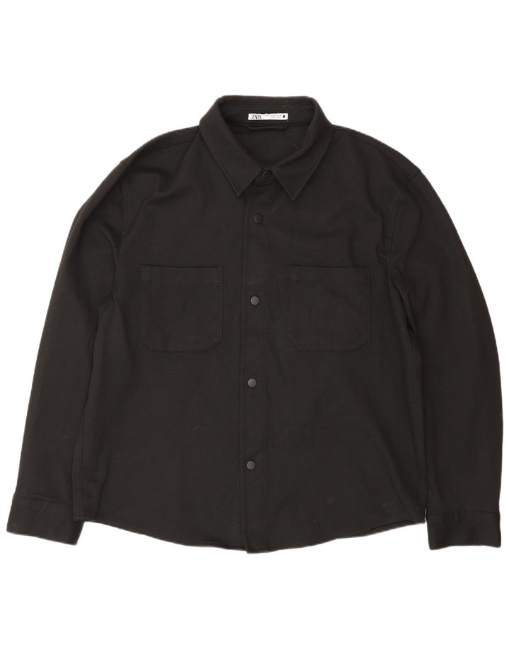 Camicia overshirt da uomo Zara XL poliestere nero