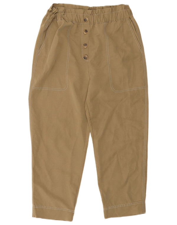 Pantaloni corti da donna Zara vestibilità ampia grandi W30 L24 modale kaki
