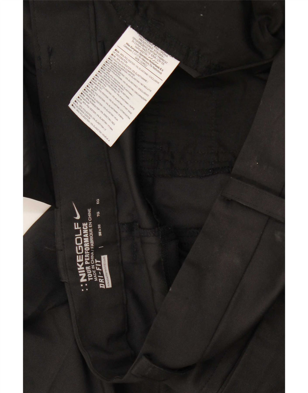 Pantaloni casual dritti Nike da uomo Dri Fit W38 L32 poliestere nero
