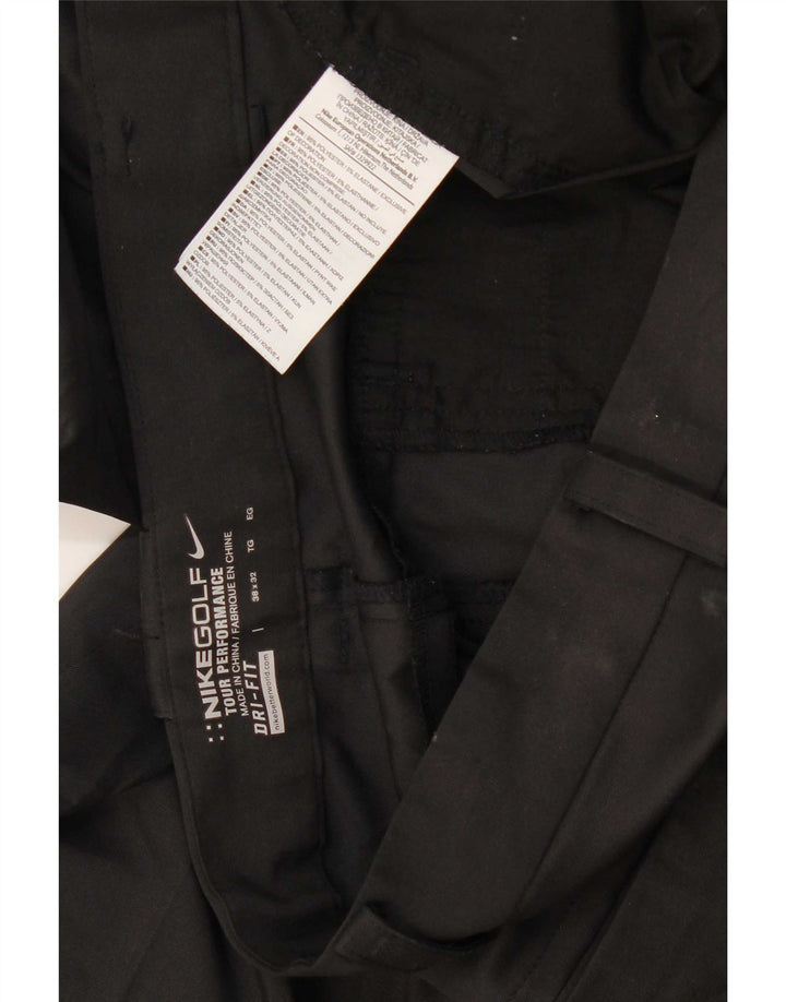 Pantaloni casual dritti Nike da uomo Dri Fit W38 L32 poliestere nero