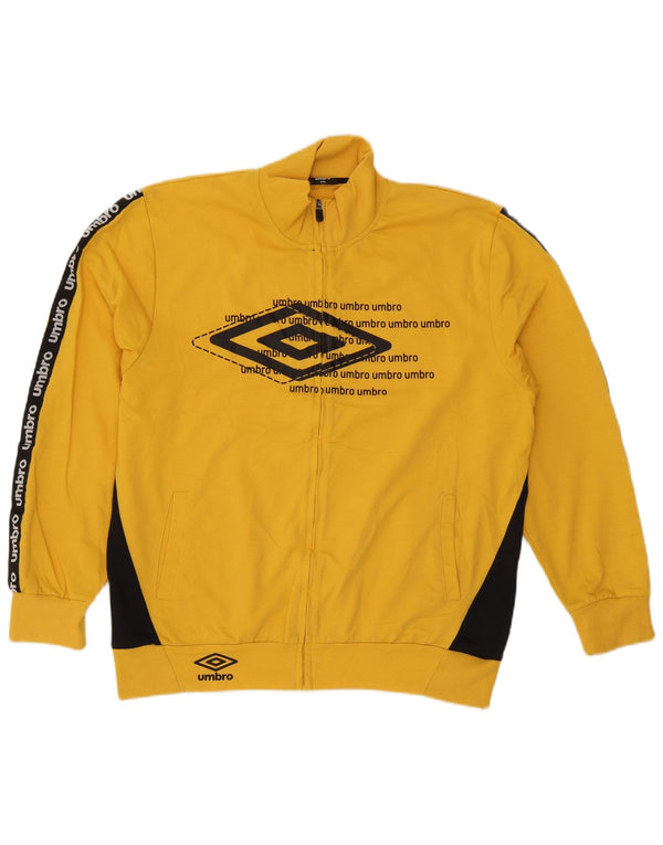 Umbro Giacca da tuta con grafica da uomo 2XL Giallo Colourblock Cotton