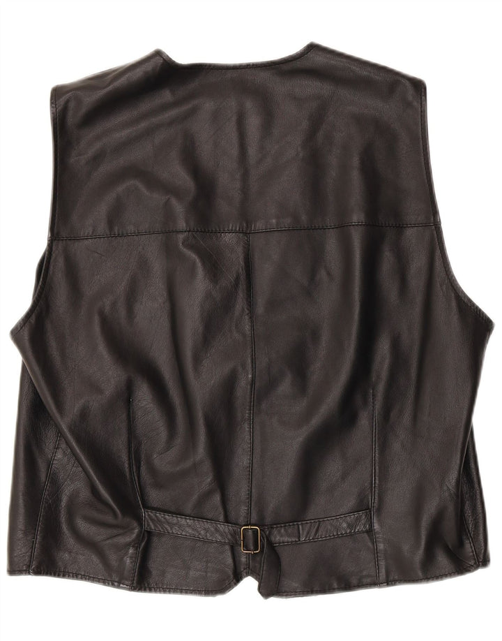Gilet in pelle da uomo vintage 3XL in pelle nera