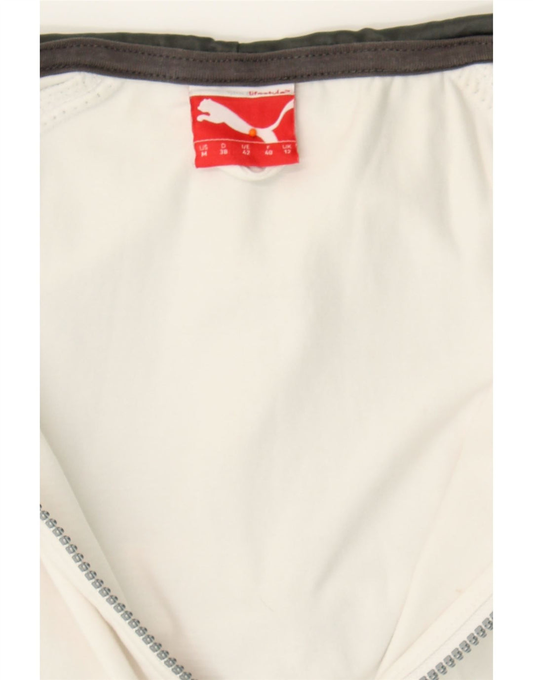 PUMA Womens Zip Hoodie Sweater UK 12 Medium  White Colourblock Vintage Puma and Second-Hand Puma from Messina Hembry 