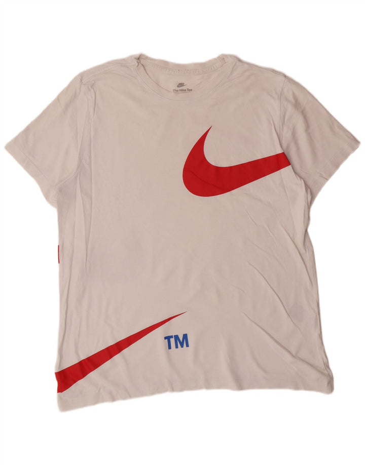T-shirt grafica da uomo NIKE Top XL in cotone bianco