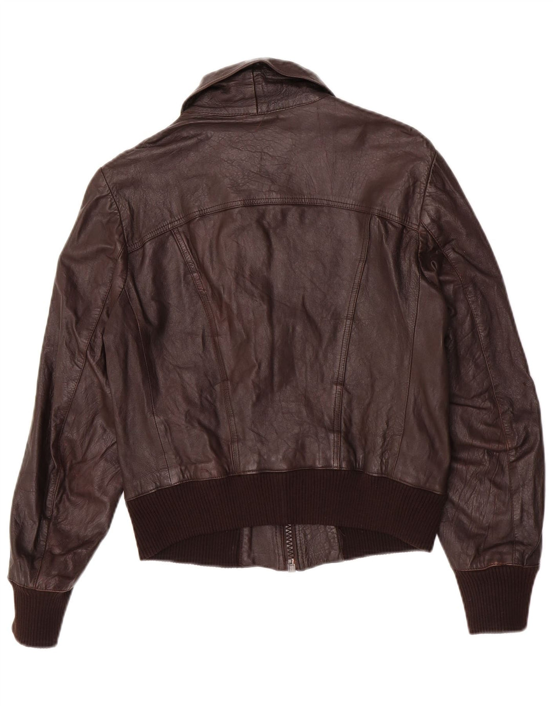 Giacca bomber da uomo vintage in pelle IT 48 in pelle marrone medio