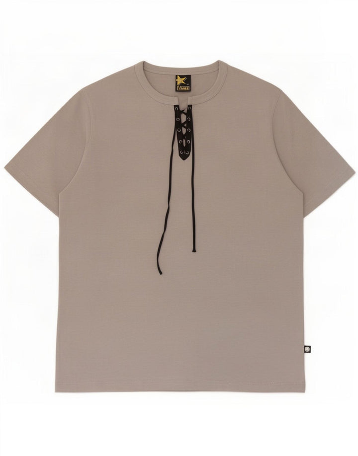 T-shirt da uomo vintage Top in poliestere grigio medio