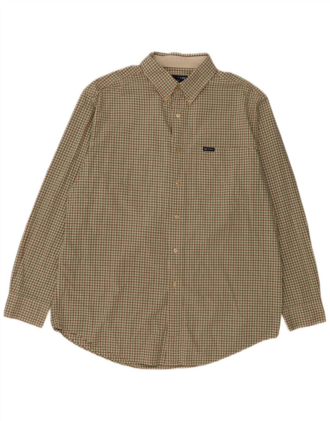 Camicia da uomo Chaps grande in cotone a quadretti verde