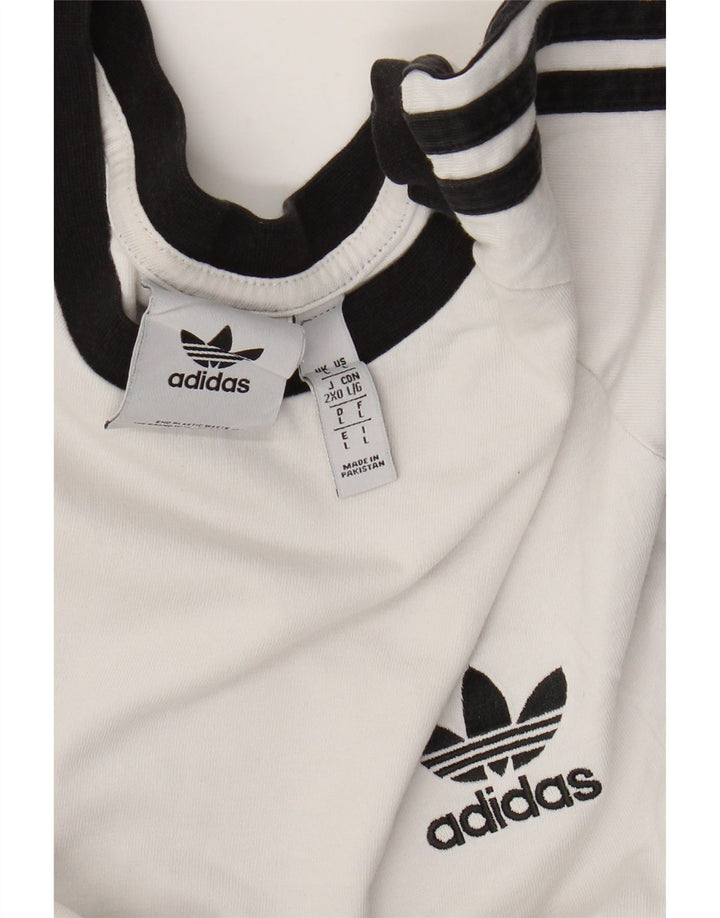Top Adidas da uomo a maniche lunghe grande bianco