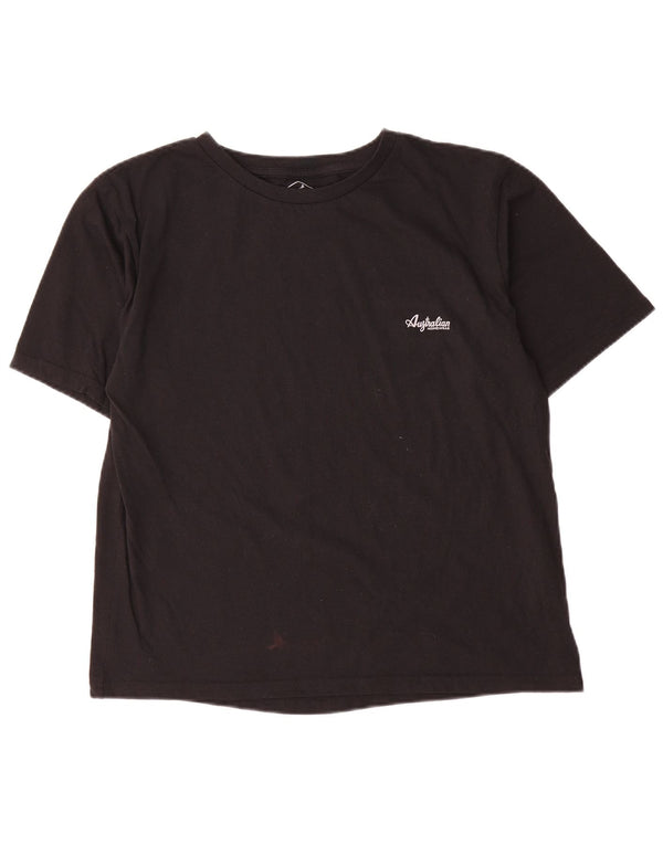 AUSTRALIAN L'ALPINA Womens T-Shirt Top UK 16 Large Black Cotton