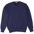 EL CHARRO Maglione da donna con scollo a V UK 14 Large Lana blu navy