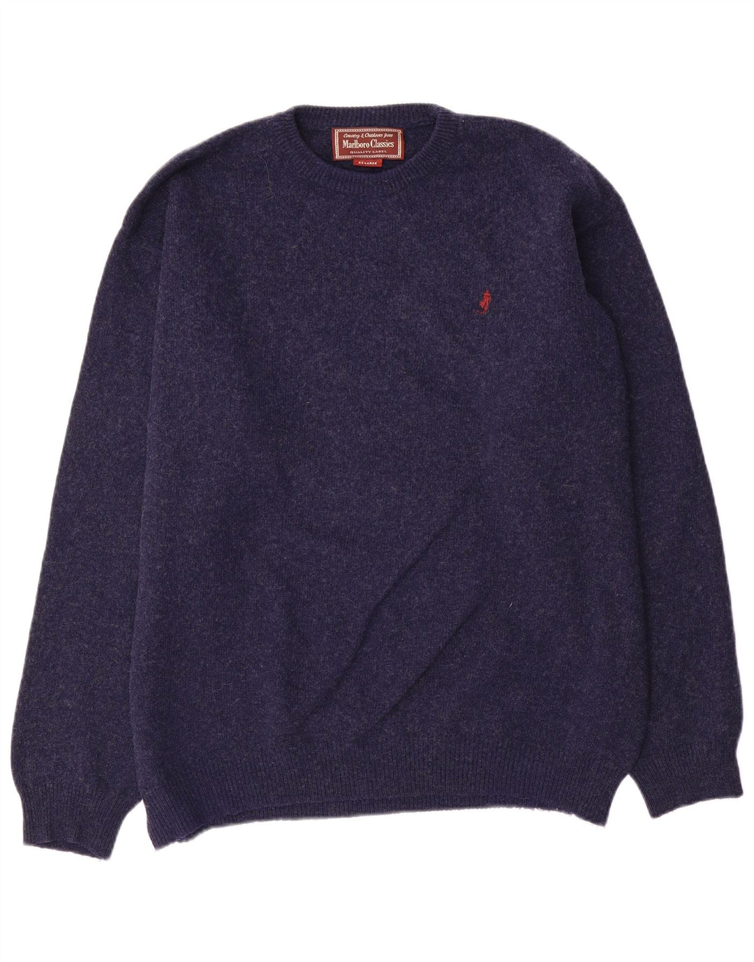 Maglione maglione girocollo da uomo Marlboro Classics 2XL lana blu navy